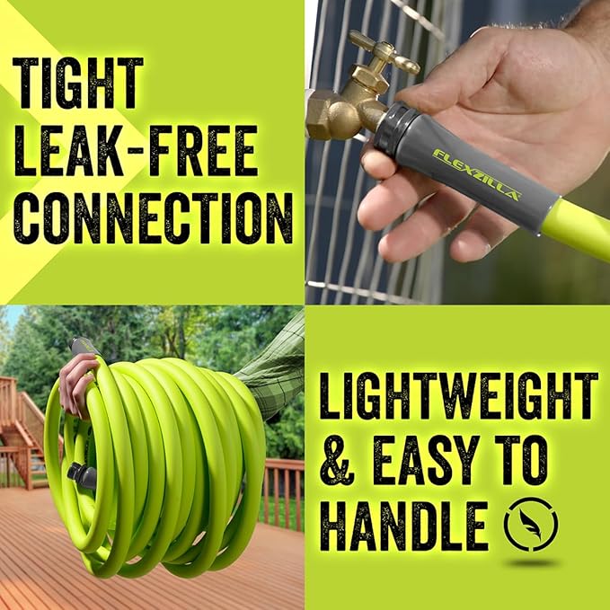 Flexzilla Garden Lead-in Hose 5/8 in. x 5 ft., Lightweight All-Weather Water Hose, Durable and Flexible, Leak-Free Connections