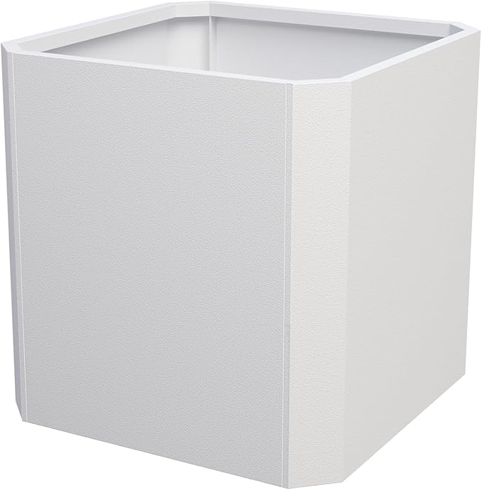 Steel Planter Box-20"x20"x20"-Large Square Planter Box-Outdoor Indoor-White Metal Planter Box Cube Steel Planters Heavy Duty Commercial Residential for Porch Patio Home Garden Hotel