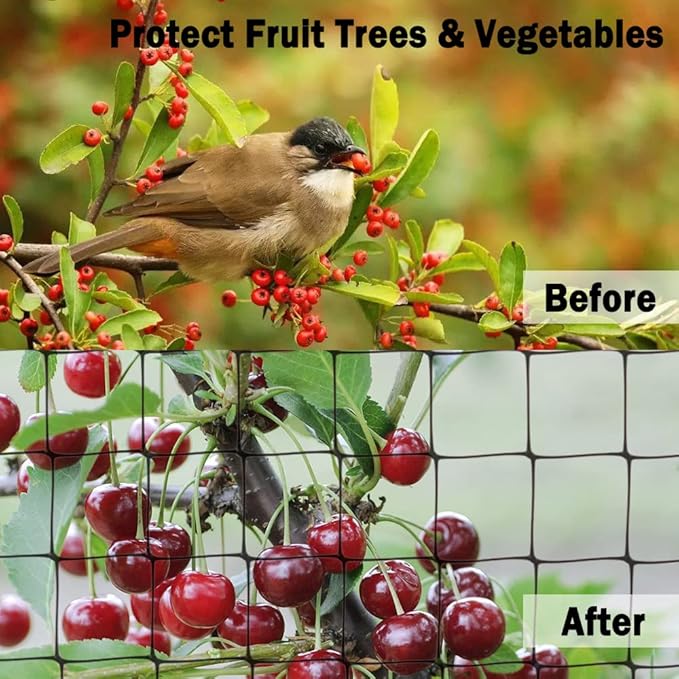 Bird Netting for Garden 13x20FT Garden Netting for Fruit Tree Blueberry Bushes Strawberry Plants Netting Cover for Garden Protection Anti Bird Deer Squirrel and Other Animals