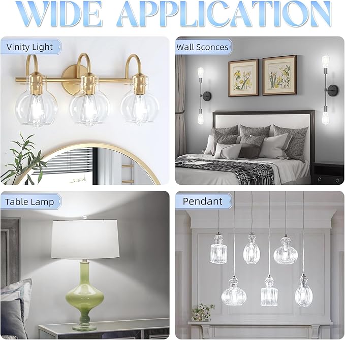 E26 Bulb, Non-Dimmable Edison Bulbs 60 watt Equivalent LED, 4000K Daylight White, ST58 Vintage Light Bulbs, 90+ CRI, 6W 600LM, E26 Medium Base, Clear Glass, 18 Pack