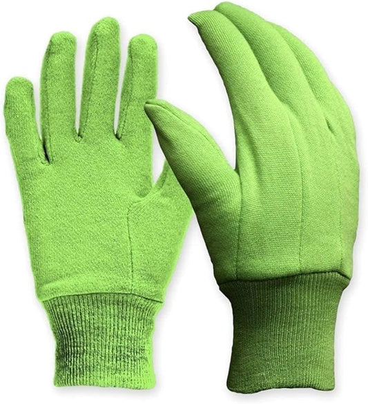 Digz Cotton Jersey Garden Gloves, Green, Medium