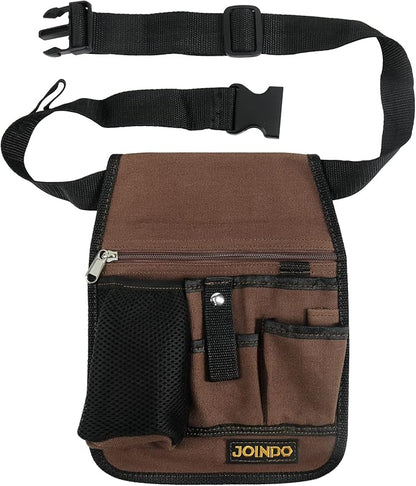 Garden Tool Pouch, Garden Tool Belt, Lightweight Tool Pouch with Pockets and Zipper, Utility Belt Canvas Tool Bag with Adjustable Waist Belt, Waist Tool Bag Apron for Women Men