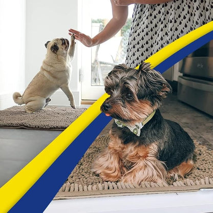 Muddy Mat® | Super Water Absorbent Door Mat Indoor, Microfiber Quick Dry Chenille Entryway Rug, Slip Resistant Front Door Mat, Indoor Mats for Entryway, Machine Washable Pet Rug, Taupe 36" x 72"