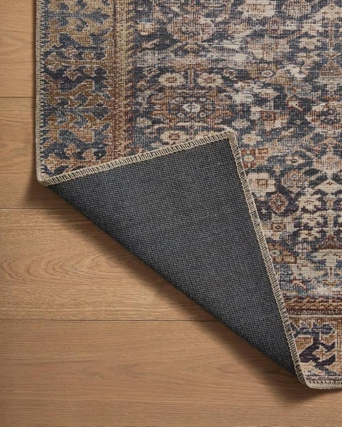 Loloi Amber Lewis Georgie Collection GER-05 Denim/Spice 3'-0" x 10'-0", .19" Pile Height, Runner Rug