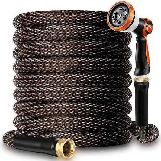 Garden Hose 100FT - 600PSI High Pressure, Kink-Free & Lightweight,No Expanding, Abrasion Resistant Water Hose for Car Wash, Lawn, Watering