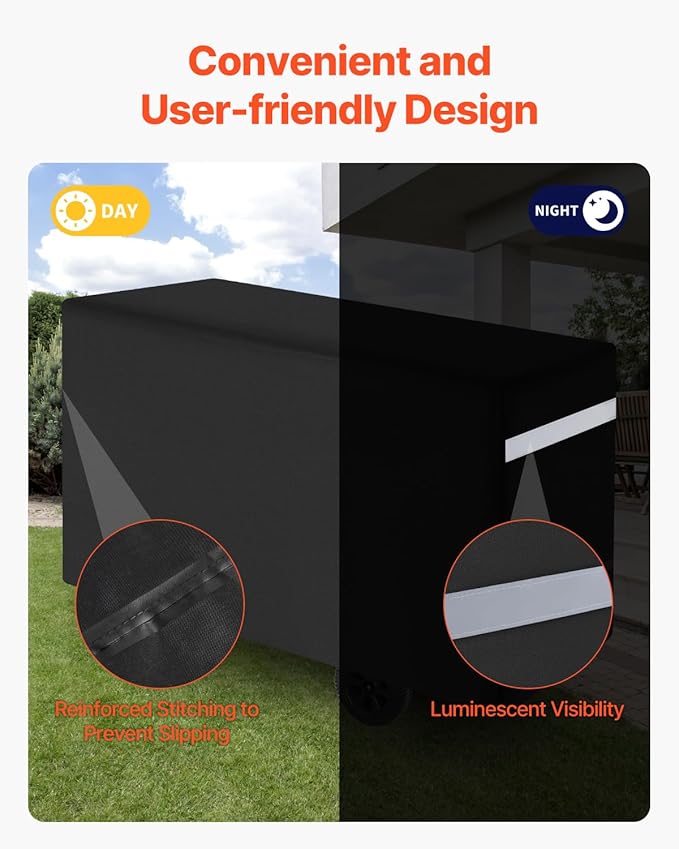 VEVOR Grill Cover, 59 inch BBQ Covers for Outdoor Grills, Waterproof, Fade Resistant, Weather Resistant Heavy Duty 600D Polyester, Easy On/Off, with Secure Buckles, Black