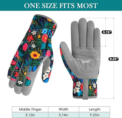 Trifabricy Gardening Gloves for Women, Breathable Leather Garden Gloves with Grip, Thorn-Proof Puncture-Resistant Work Gloves