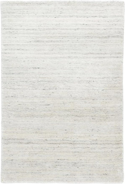 Dash & Albert Nordic White Hand Loom Knotted Performance Rug, 2 X 3 Feet, White Stripe Pattern
