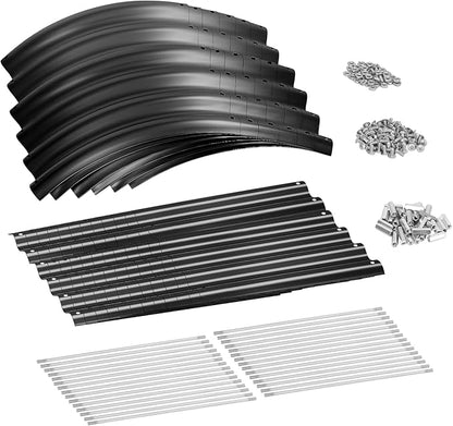 Land Guard 8×2×1.5ft Galvanized Raised Garden Bed Kit, Raised Garden Boxes Outdoor, Oval Metal Raised Garden Beds for Vegetables, Gray