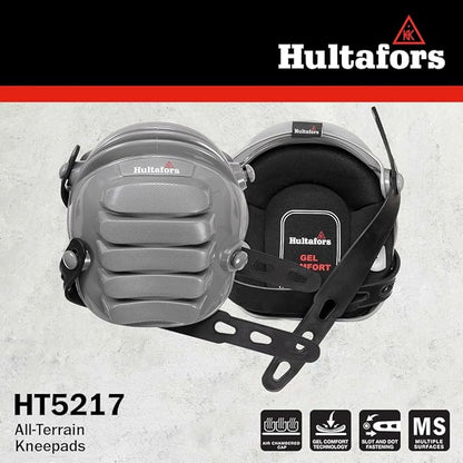 Hultafors Work Gear HT5217 All-Terrain Gel Kneepads for Work with Thick Layered Gel Cushion, High Density Closed-Cell Foam and Neoprene Padding, All-Terrain Cap Design, Flexible Rubber Straps