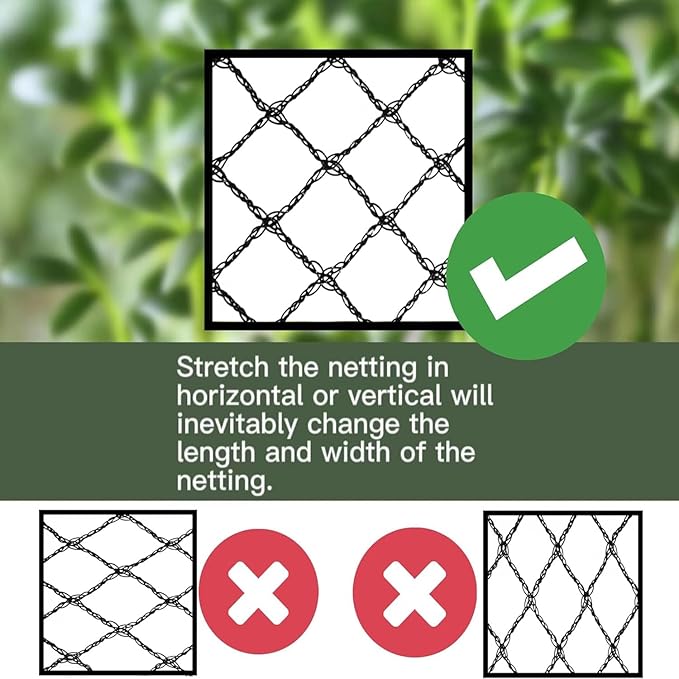 Bird Netting 50x50 Ft, 1 in Mesh Heavy Duty Garden Netting Pest Barrier for Plants, Fruit Trees, Vegetables, Extra Strong Woven Mesh Netting, Animal Fencing Against Birds, Deer, Poultry