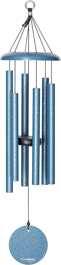 Custom Engraved Corinthian Bells by Wind River - 27 inch Sky Blue Wind Chime for Patio, Backyard, Garden, and Outdoor Decor (Aluminum Chime) Made in The USA