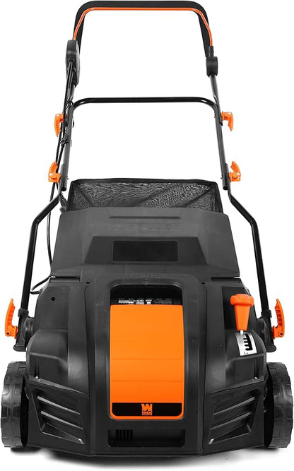 WEN DT1516 16-Inch 15-Amp 2-in-1 Electric Dethatcher and Scarifier with Collection Bag, Black