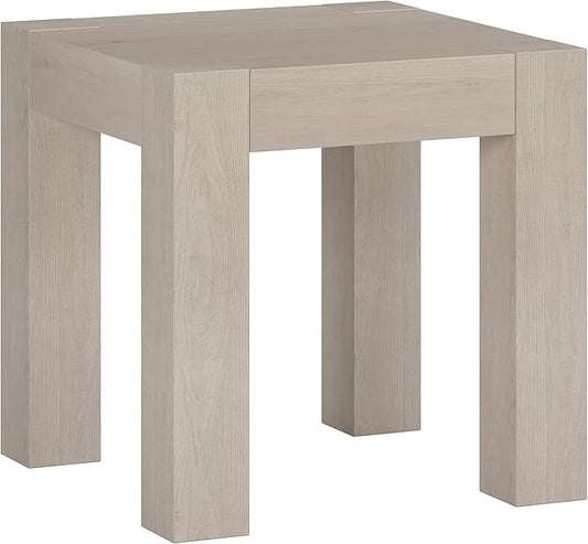 Henn&Hart Langston 22" Wide Square Side Table in Alder White