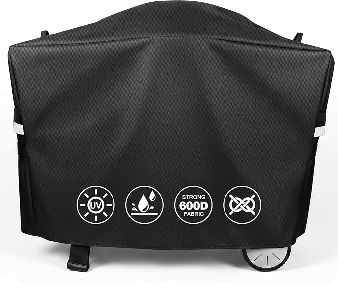 QuliMetal 7112 Grill Cover for Weber Q2000, Q2200, Q2400, Q2000N+, Q2800N+, Q300, Q320, Q3000, Q3200 Gas Grills, Heavy Duty BBQ Gas Grill Cover, 600D