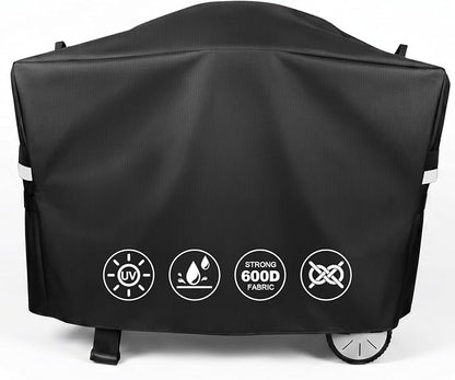 QuliMetal 7112 Grill Cover for Weber Q2000, Q2200, Q2400, Q2000N+, Q2800N+, Q300, Q320, Q3000, Q3200 Gas Grills, Heavy Duty BBQ Gas Grill Cover, 600D