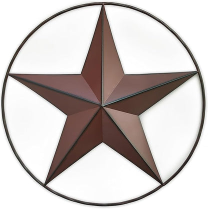 JoyEvy 21" Red Barn Star Wall Decor,Metal Stars Rustic Vintage Western Country Farmhouse Home Indoor or Outdoor Wall Decoration,Texas Stars for House Wall Art Décor