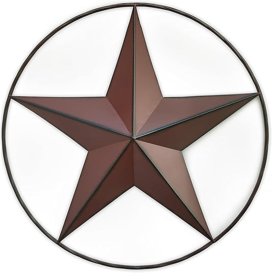 JoyEvy 21" Red Barn Star Wall Decor,Metal Stars Rustic Vintage Western Country Farmhouse Home Indoor or Outdoor Wall Decoration,Texas Stars for House Wall Art Décor