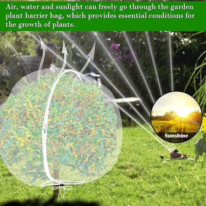 Fruit Tree Netting Covers with Zipper to Protect from Squirrels and Birds Large Netting for Fruit Trees Net Protection, White, 8' x 8', 2 Pack