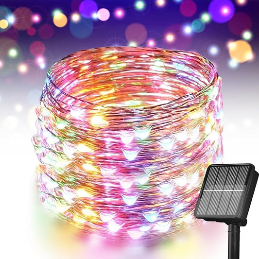 Selarlyt Solar String Lights for Outside, 72Ft 200 LED Solar Fairy Lights with 8 Modes, Solar Powered Fairy Lights Waterproof for Christmas Tree Garden Party Wedding Decor.（(Multi-Colored)