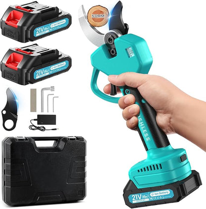Electric Pruning Shears Cordless Pruner Shears Brushless 2.6 Inch Opening Size Compatible with Makita Batteries with 2 * 2Ah Battery Pruning Shears Garden Tool for Tree Trimming. Branch Cutter