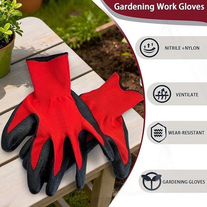 YOUKE OLA 168 Pair Gardening Gloves for Men Women, Breathable Rubber Coated Garden Gloves Working Gloves for Gardening, 8/Medium
