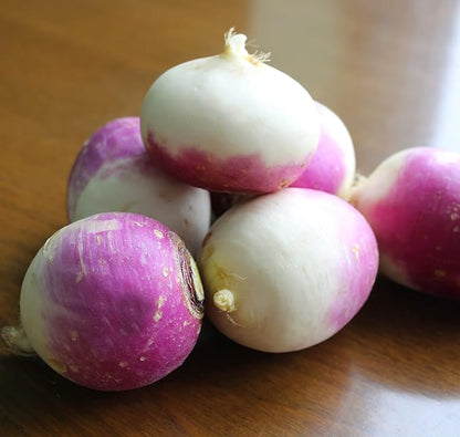 TKE Farms & Gardens - Purple Top Turnip Seeds for Planting, 12 Grams, 5000 Heirloom Seeds, Non-GMO, Packet Includes Instructions for Growing, Brassica rapa, Qty 1