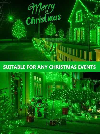 4 Pack Solar Christmas Lights Outdoor Waterproof, 132FT 400LED Solar String Lights Green Wire Fairy Lights, Solar Twinkle Lights with 8 Lighting Modes for Xmas Garden Decorations (Green)