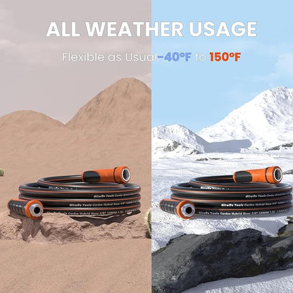 Giraffe Tools Garden Hose 5/8", Water Hose Heavy Duty, Flexible, Lightweight Hybrid Hose with Swivel Handle, 3ft Male to Female Fittings, Burst 600 PSI, Short Leader Hose