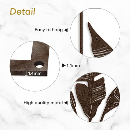 SIGNLEADER Metal Wall Art Decor Banana Leaves Minimalist Modern Abstract Wall Sculpture Hangings Home Decoration for Living Room, Bedroom, Bathroom, Kitchen, Outdoor - 18" Bronze