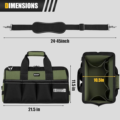 UUP Heavy Duty Tool Bag 20-Inch, Extra Large 16-Pocket Portable Empty Tool Box Organizer Storage, Toolbox Organization, Soft Handle Carrying Toolbag with Zipper, Father Dad Men Mechanic Birthday Gift