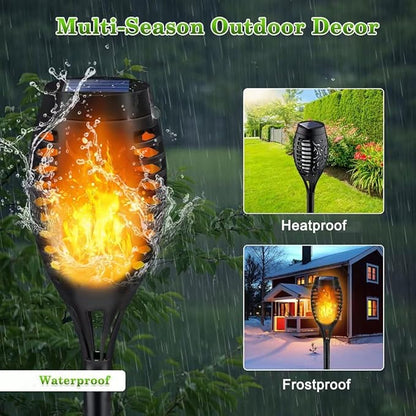 LNRYY Outdoor Solar Lights, 6Pack Solar Torch Light with Flickering Flame, Solar Garden Lights Waterproof for Outdoor Decorations, Flame Torches for Outside, Outdoor Lighting for Pathway Yard Decor