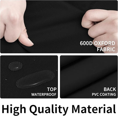 Easy-Going 600D Heavy Duty Patio Furniture Cover, Outdoor Rectangular Table and Chair Set Cover, Waterproof Outdoor Sectional Set Cover (90" L x 64" W x 28" H, Black)