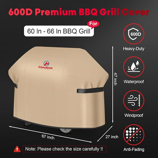 Comnova Grill Cover for Weber Summit 400 Series - 67 Inch BBQ Grill Cover Waterproof & Heavy Duty, 7108 Barbecue Cover for Weber Summit 470, Summit 420, 2022 Genesis S-325s and E-325s Grill Models