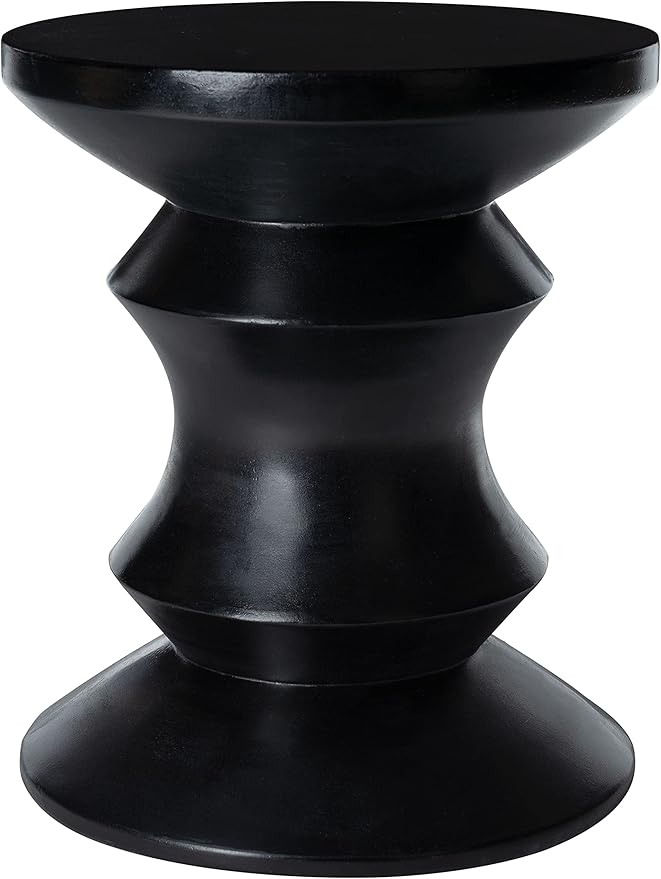 SAFAVIEH Outdoor Collection Katara Modern Black Concrete Accent Table (Fully Assembled) VNN1034C