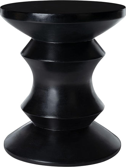 SAFAVIEH Outdoor Collection Katara Modern Black Concrete Accent Table (Fully Assembled) VNN1034C