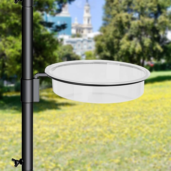 Bird Feeder Pole, 75 Inch 5 Hooks Heavy-Duty Feeder and Water Dispenser Shepherd, Bird Feeding Station with Ground Stake for Outdoors Shepherd Hook