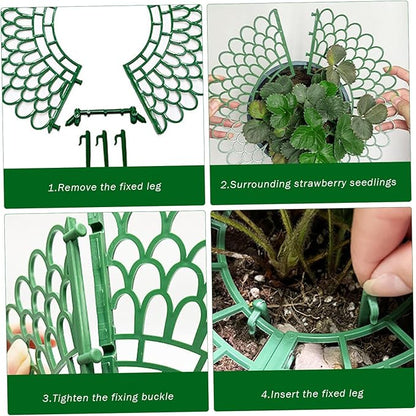 Strawberry Planter, 10PCS Strawberry Plants Support with 3 Sturdy Legs, 10" Dia. Removable Tower, Hollow Holder for Indoor Oudoor, Décor de pelouse
