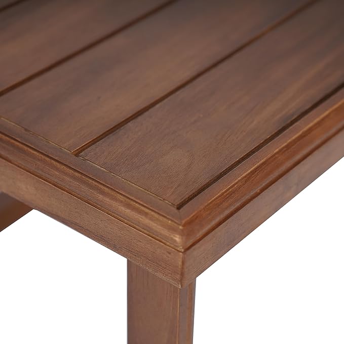 Christopher Knight Home Nicholas Outdoor Small Coffee Table, Slat Panel Square Side Table, Acacia Wood Side Desk for Backyard Balcony Garden, Weather Resistant Patio End Table, Mocha