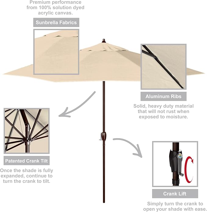California Umbrella 9' Rd Sunbrella Aluminum Patio Umbrella