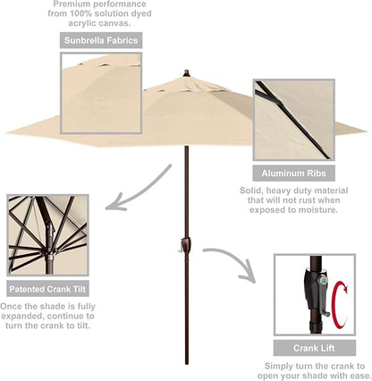California Umbrella 9' Rd Sunbrella Aluminum Patio Umbrella
