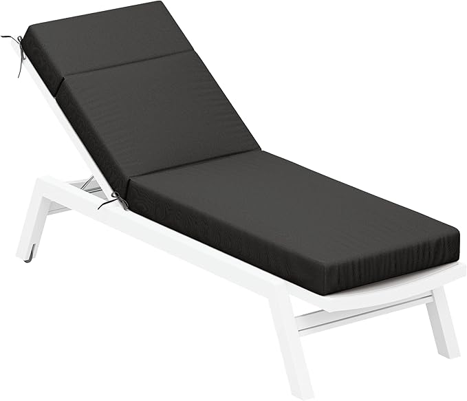 Chaise Lounge Cushion for Outdoor Furniture, Waterproof Fade and Tear Resistant Lounge Deck Chair Cushions for Patio Lawn Pool Resort Hotel