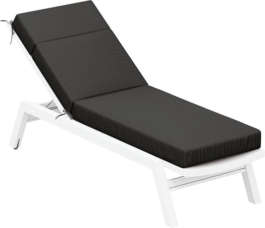 Chaise Lounge Cushion for Outdoor Furniture, Waterproof Fade and Tear Resistant Lounge Deck Chair Cushions for Patio Lawn Pool Resort Hotel