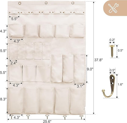 Canvas Wall Organizer for Garden Tool, Hand Tools, Stationery, Craft Items and Sewing Supplies,Natural