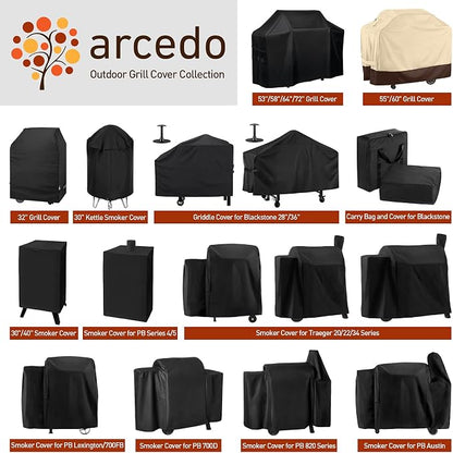 Arcedo Grill Cover Compatible with Pit Boss Lexington 500, Lexington 540, Pro 600 and Tailgater, Heavy Duty Waterproof Wood Pellet Smoker Cover, All Weather Protection for Onyx Edition Grill