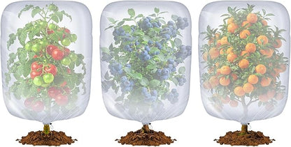 Bird Netting for Blueberry Bushes, 3 Pack 4.9 X 3.2 Ft Cicada Netting for Fruit Trees, Blueberry Bush Netting Cover, Protective Garden Plant Covers for Tomatoes, Flowers, Vegetables