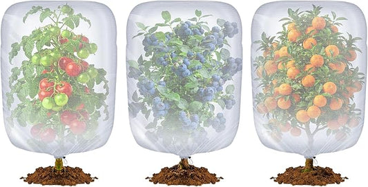 Bird Netting for Blueberry Bushes, 3 Pack 3.2 X 2.6 Ft Cicada Netting for Fruit Trees, Blueberry Bush Netting Cover, Protective Garden Plant Covers for Tomatoes, Flowers, Vegetables