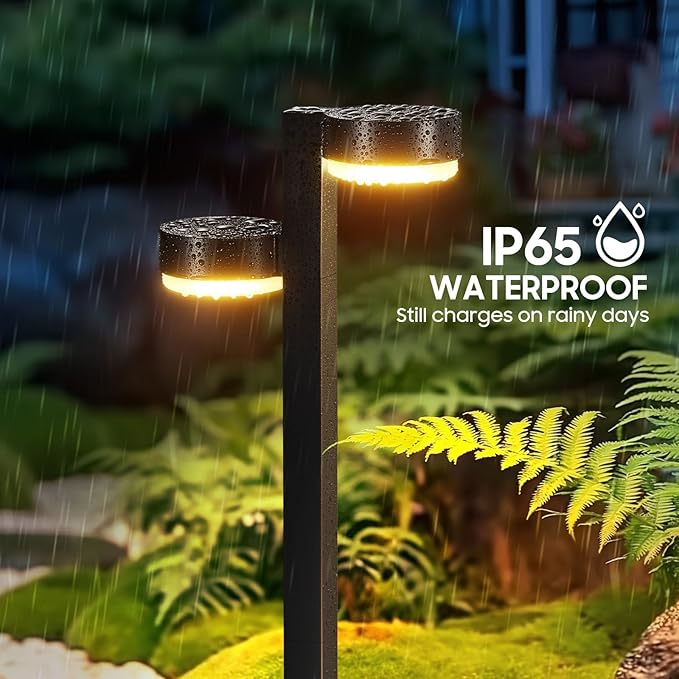 ELECLINK Solar Pathway Lights Outdoor Waterproof, 6 Pack with 12 Head Solar Lights Outdoor Super Bright Up to 15Hrs, Auto On/Off Garden Light for Yard Patio Path Walkway Driveway Outside Decor