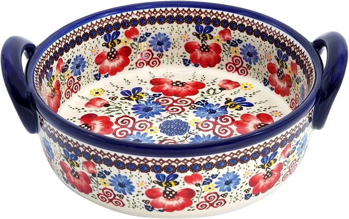 Baking Dishes For Oven, 1 Quart Round Casserole Dishes For Oven-bee and flower-round 950ml