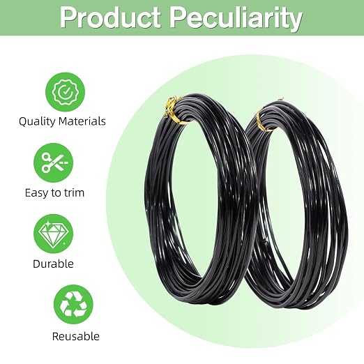 Bonsai Wire Kit, 147 Feet Total 5 Sizes Aluminum Plant Wire for Bonsai Training, Essential Bonsai Tools